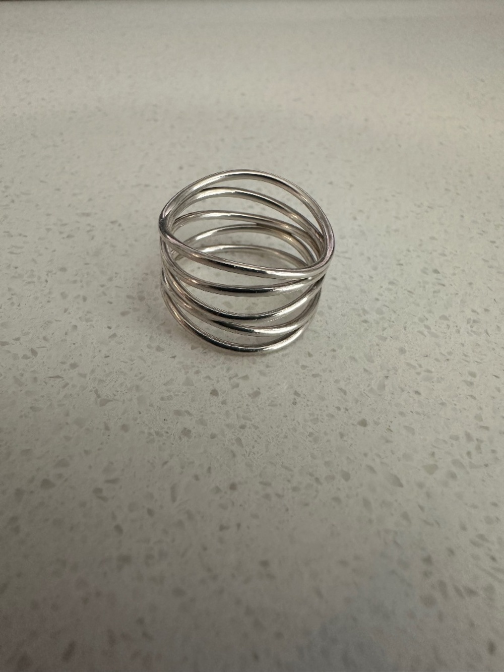 Authentic Tiffany &Co. Elsa Peretti Five Row Wave Ring Size 5